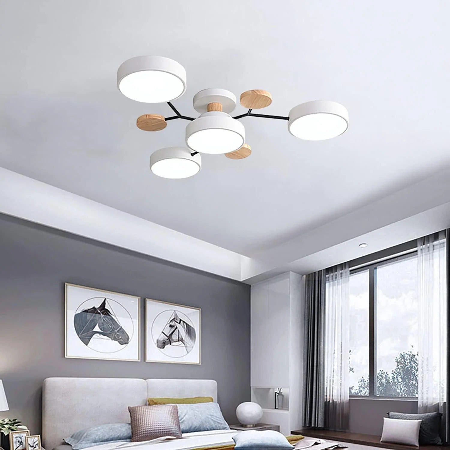 Moderne Halo LED Semi-Flush Loftlampe til Stilfulde Rum