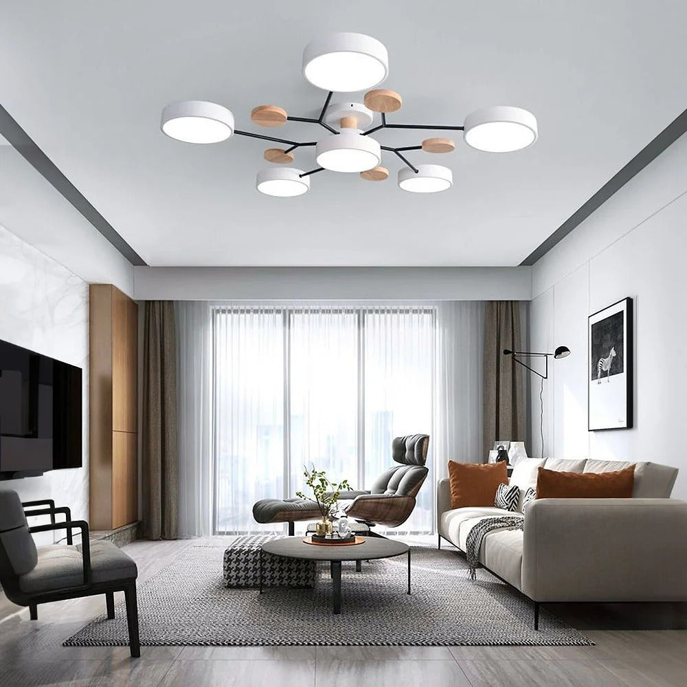 Moderne Halo LED Semi-Flush Loftlampe til Stilfulde Rum