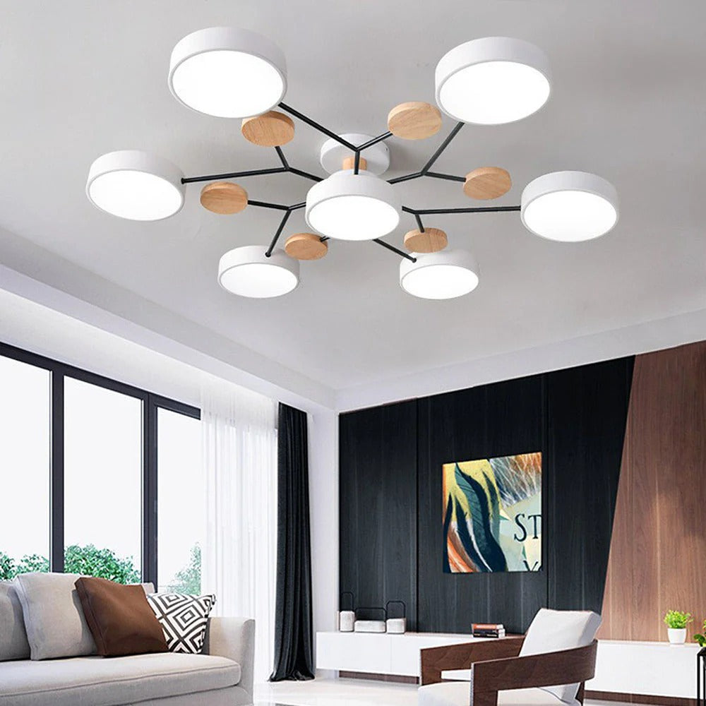 Moderne Halo LED Semi-Flush Loftlampe til Stilfulde Rum