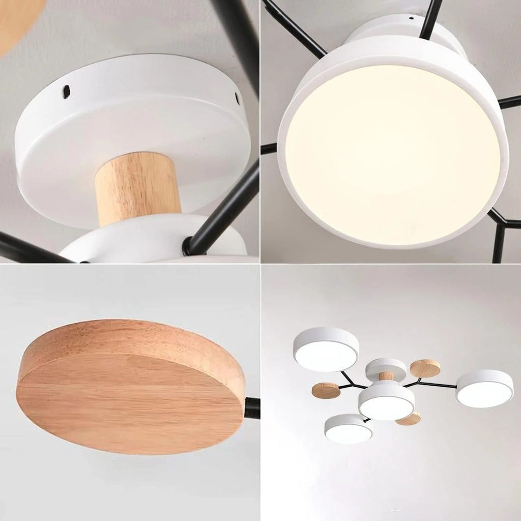 Moderne Halo LED Semi-Flush Loftlampe til Stilfulde Rum