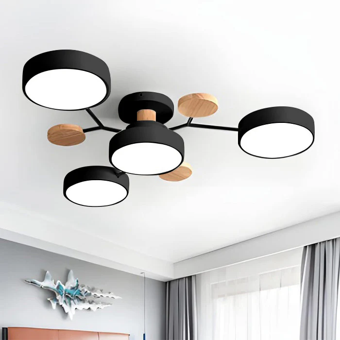 Moderne Halo LED Semi-Flush Loftlampe til Stilfulde Rum