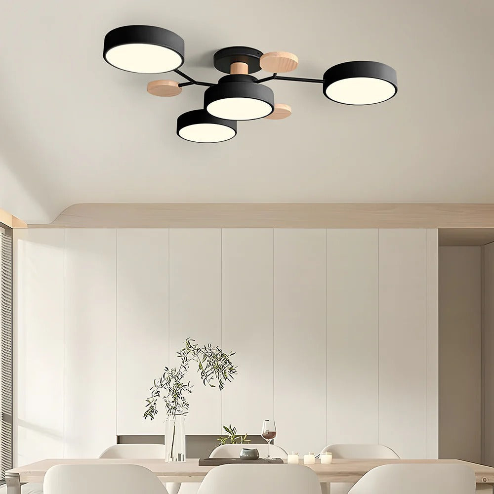 Moderne Halo LED Semi-Flush Loftlampe til Stilfulde Rum