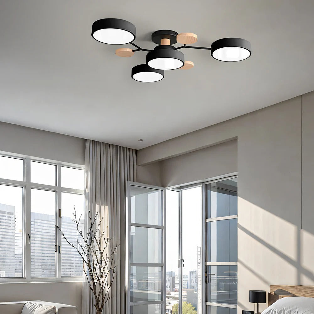 Moderne Halo LED Semi-Flush Loftlampe til Stilfulde Rum