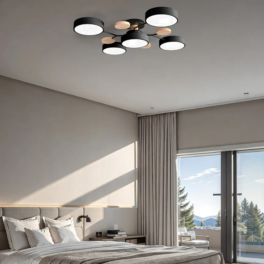 Moderne Halo LED Semi-Flush Loftlampe til Stilfulde Rum