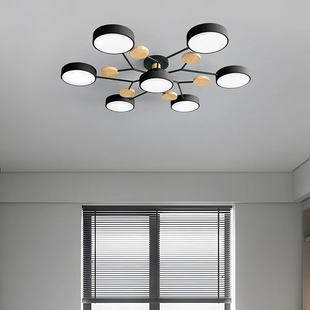 Moderne Halo LED Semi-Flush Loftlampe til Stilfulde Rum