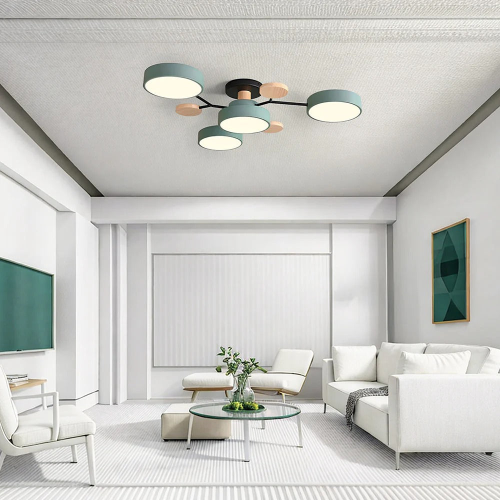 Moderne Halo LED Semi-Flush Loftlampe til Stilfulde Rum