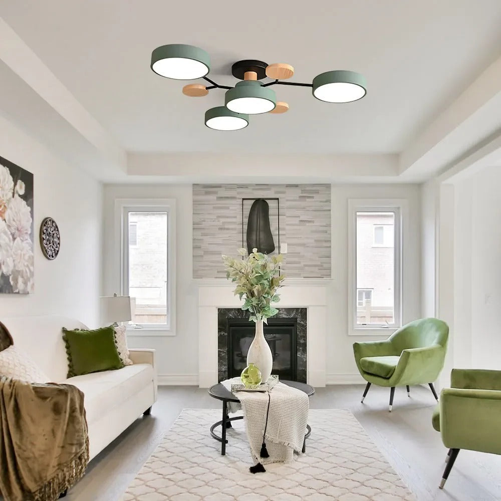 Moderne Halo LED Semi-Flush Loftlampe til Stilfulde Rum