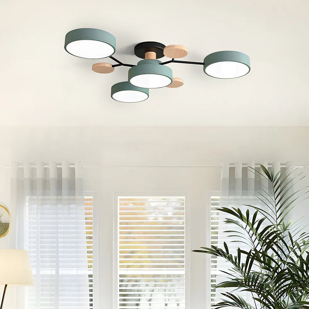 Moderne Halo LED Semi-Flush Loftlampe til Stilfulde Rum