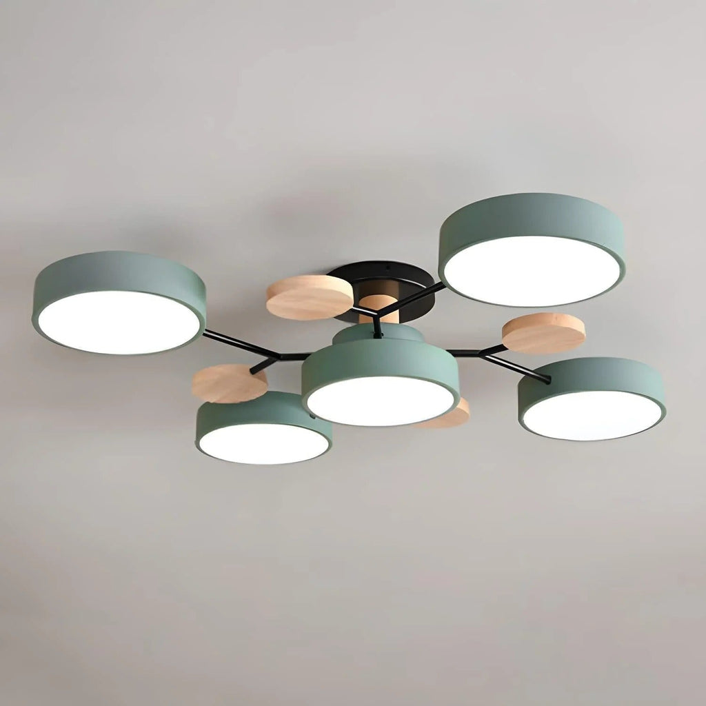Moderne Halo LED Semi-Flush Loftlampe til Stilfulde Rum