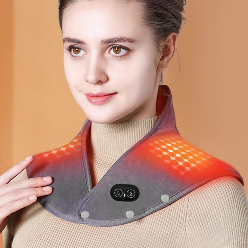 Elektrisk varmepute til nakke og skuldre med vibration