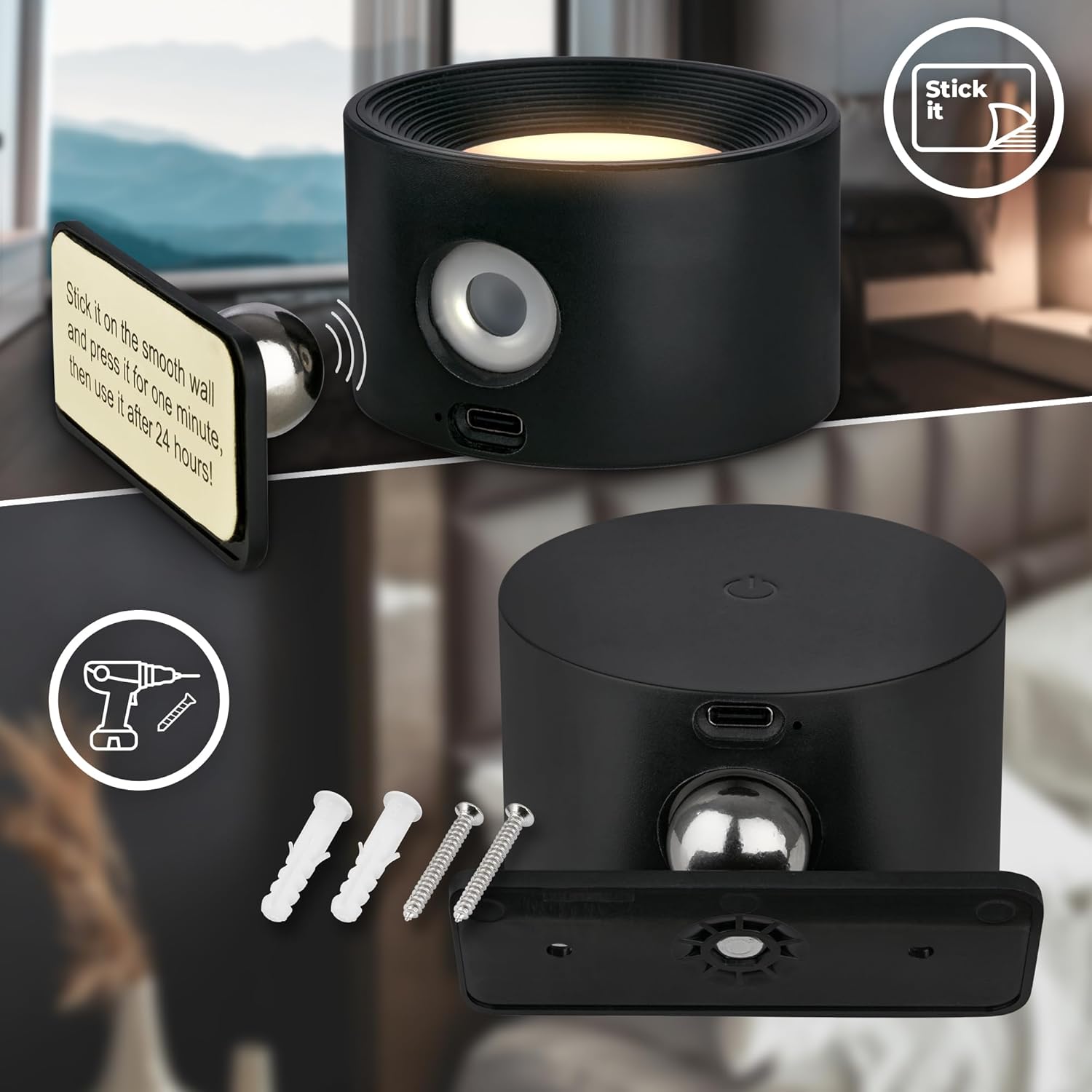 LED Lampe | Lampe med bevægelsessensor | Trådløs lampe | Stråle360