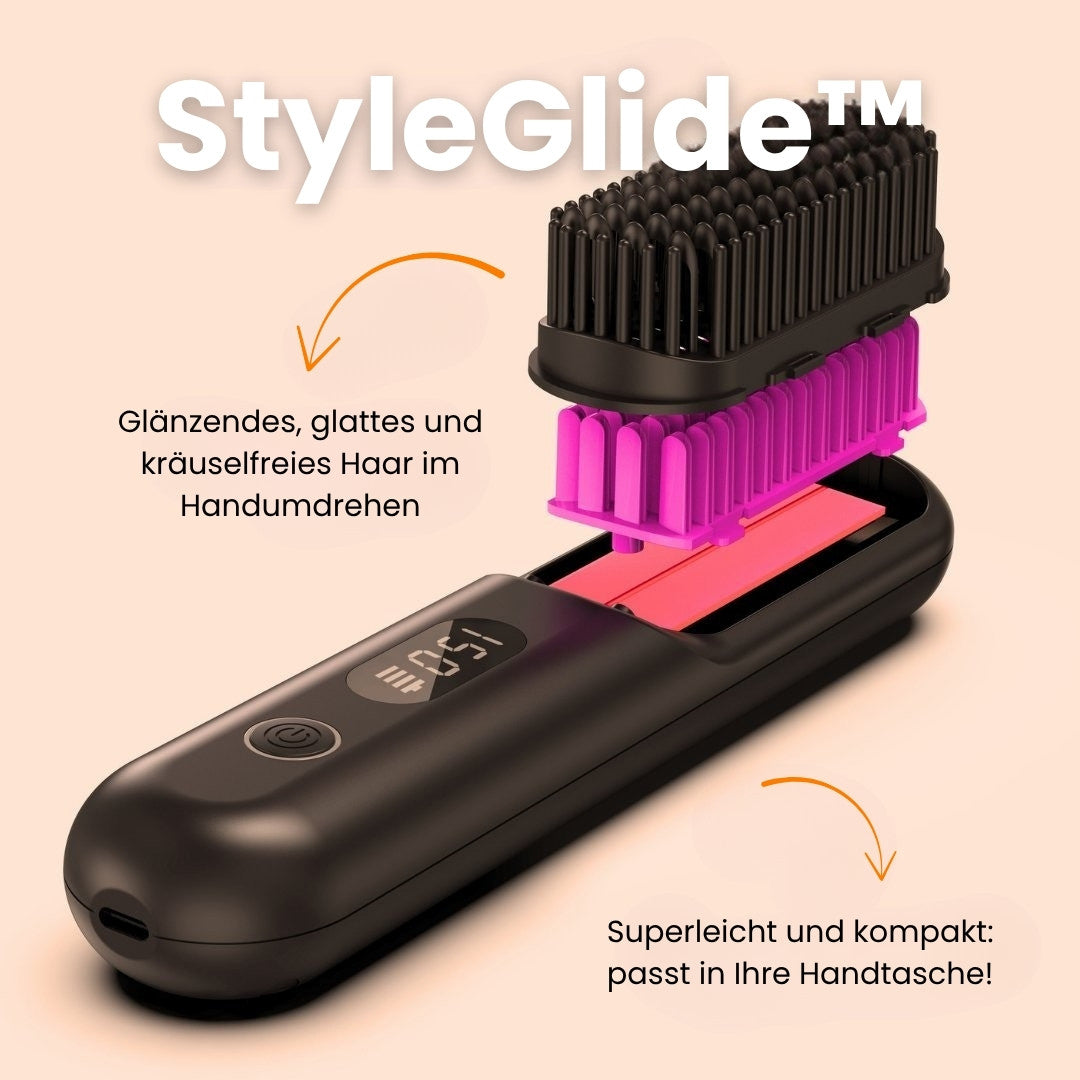 Glattbørste & Hårbørste elektrisk | Trådløs hårglatter til glat hår | StyleGlide