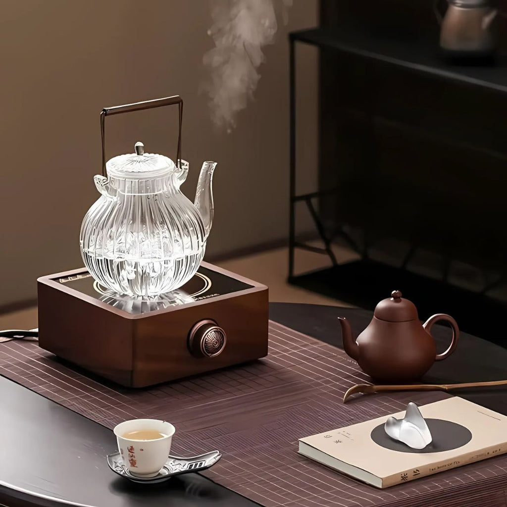 Elektrisk Tevarmer lavet af Valnød med Justerbar Temperatur