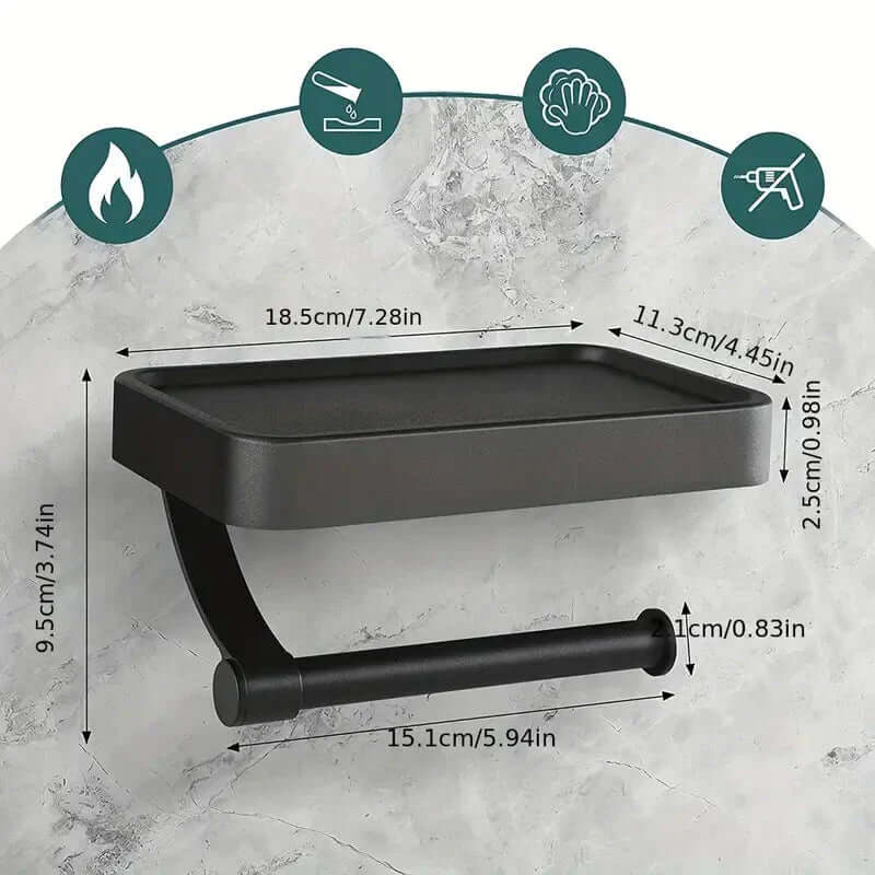 Toiletpapirholder i rustfrit stål | Toiletpapirholder med opbevaring | WC rulleholder | Rollix