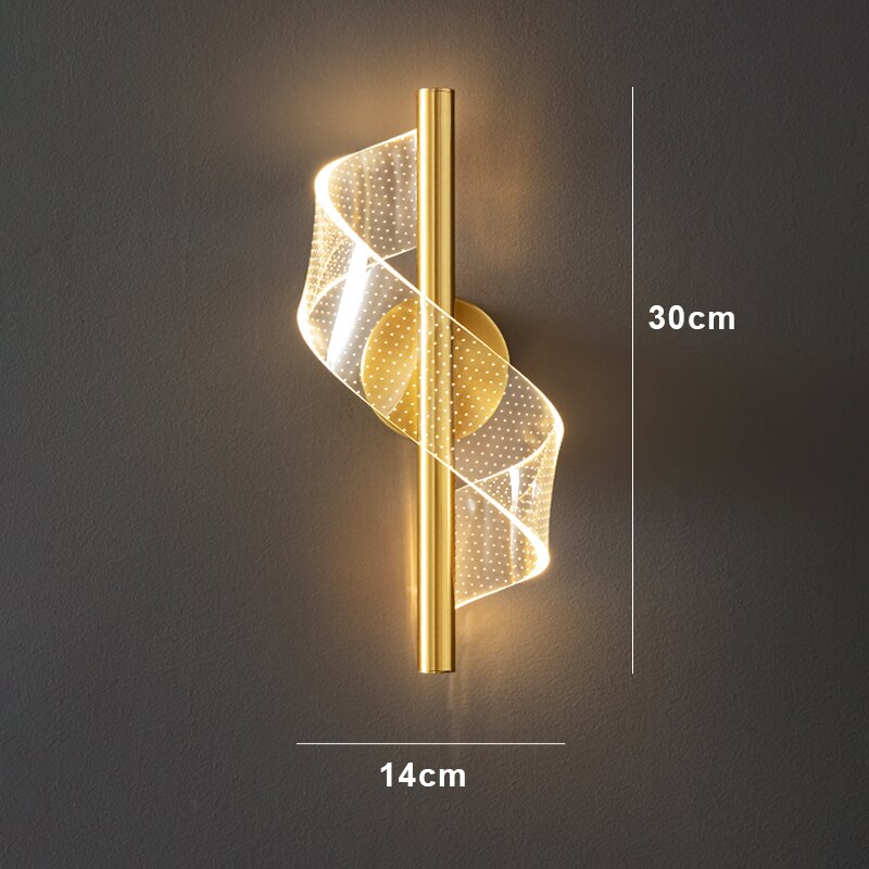 Moderne LED Væglampe med Bølget Design og Justerbare Lysfarver