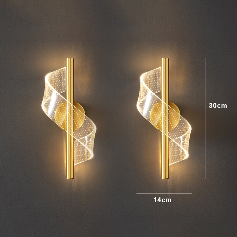 Moderne LED Væglampe med Bølget Design og Justerbare Lysfarver