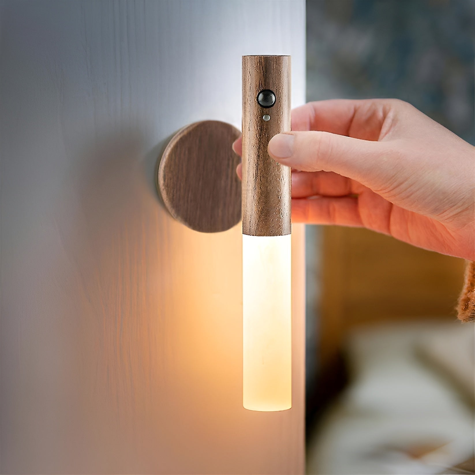 Væglampe til indendørs brug med bevægelsessensor & genopladeligt batteri | Trådløs lampe | NordLicht