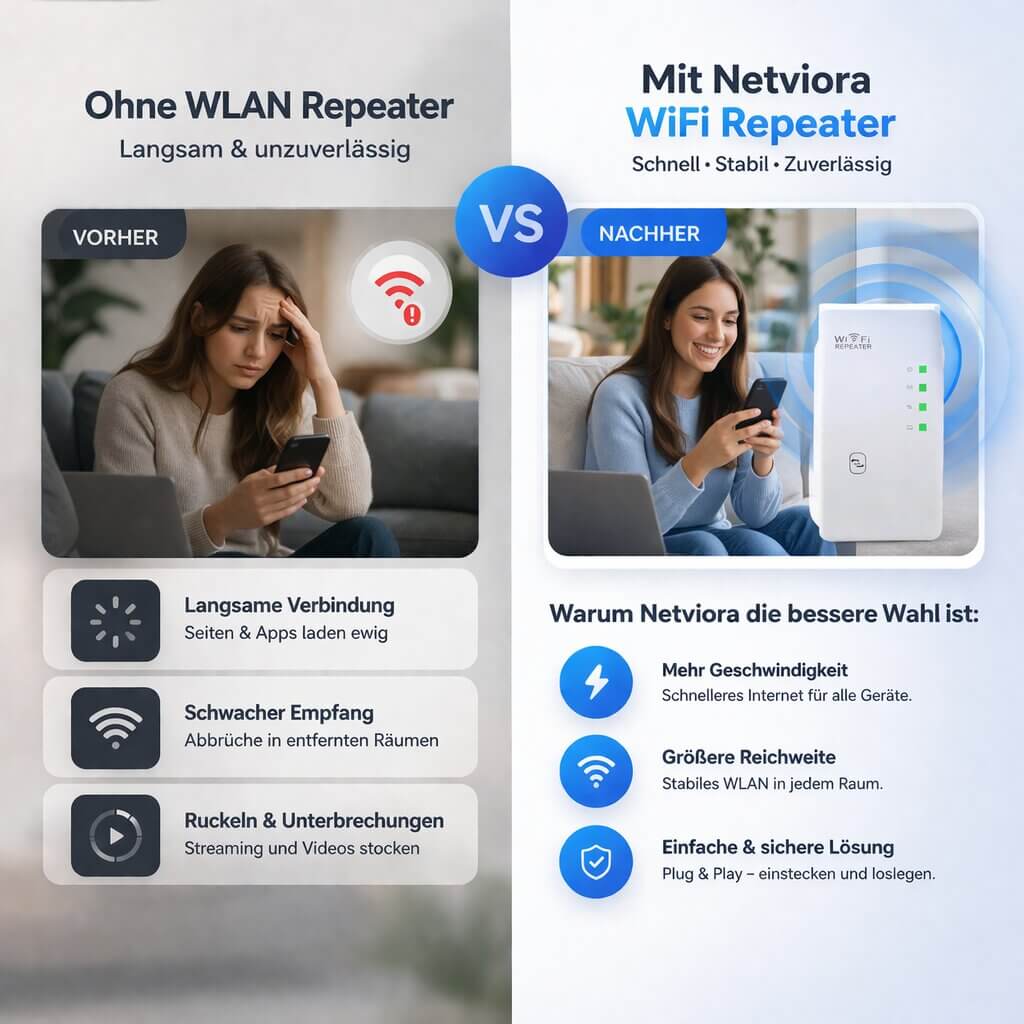 WLAN Repeater & Forstærker | WLAN Signalforstærker | Netviora