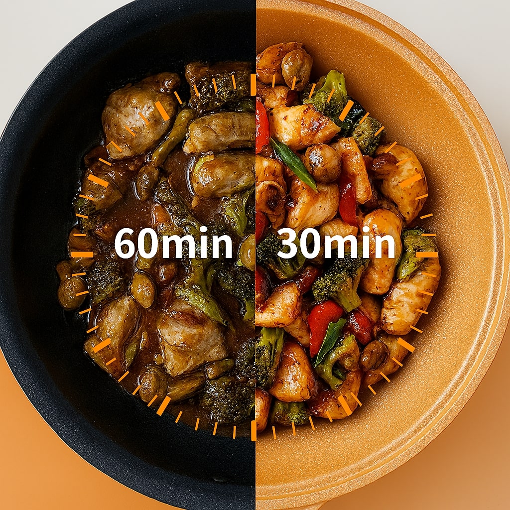 Wokpande til induktion | Belagt pande til stegning, sautering, dampning eller friturestegning | WokMeister
