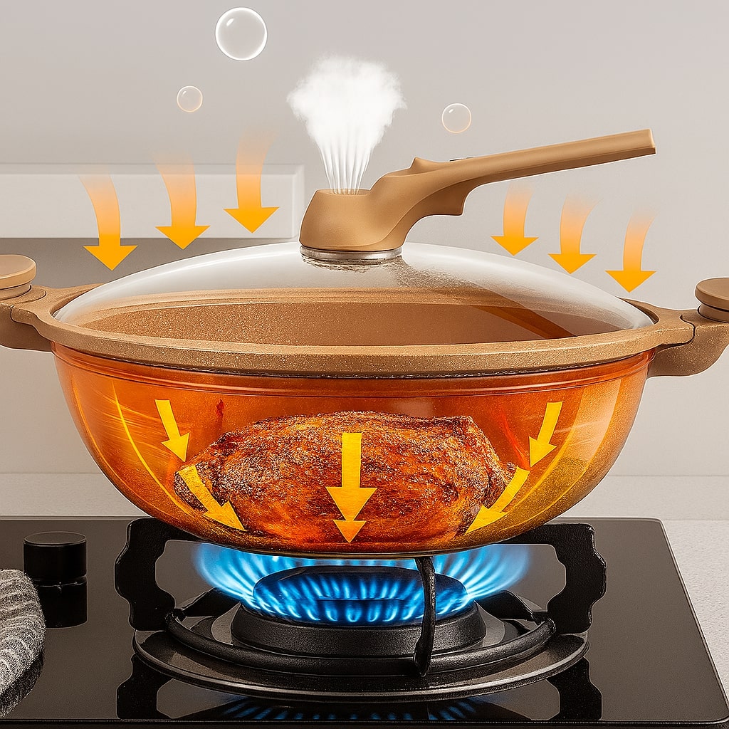 Wokpande til induktion | Belagt pande til stegning, sautering, dampning eller friturestegning | WokMeister