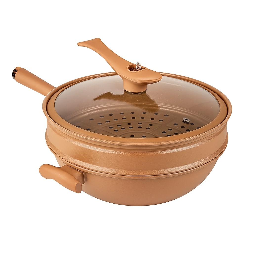 Wokpande til induktion | Belagt pande til stegning, sautering, dampning eller friturestegning | WokMeister